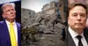 Firefighters walk towards the collapsed five-storey apartment block in Pryluky, Chernihiv region, after a Russian missile strike on 7 October 2026