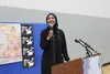 Ilhan Omar speaking at an iftar for Minnesota's 5th Congressional District at the Brian Coyle Center, Minneapolis, 28 February 2026