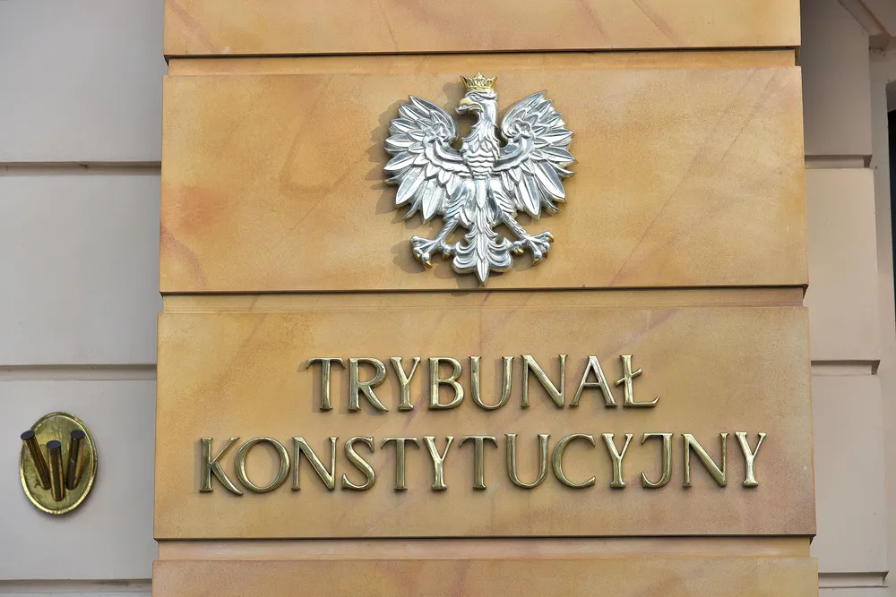 The entrance of the Constitutional Tribunal building in Warsaw